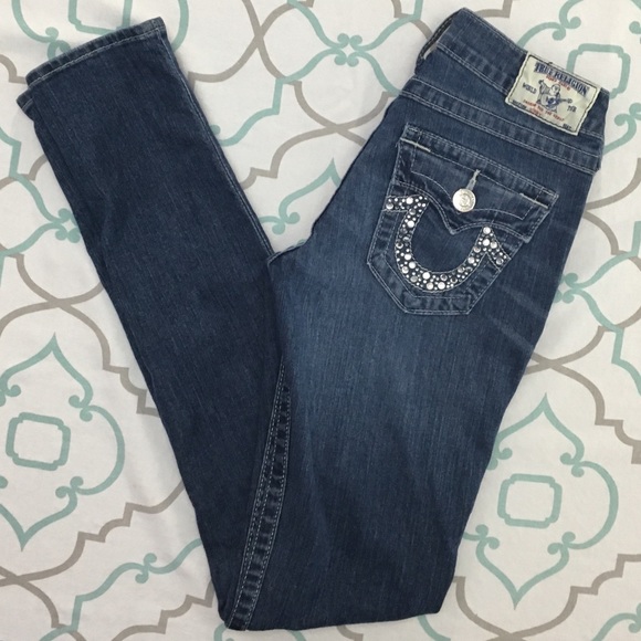 💙👖CUTE! TRUE RELIGION SKINNY👖💙28 5/6 33” SMALL - Picture 7 of 8